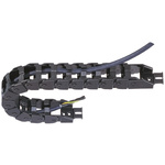 Igus e-chain, Z08 Black Cable Chain - Flexible Slot, W38.2 mm x D19.3mm, L1m, 38 mm Min. Bend Radius, Igumid NB