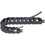 Igus e-chain, Z08 Black Cable Chain - Flexible Slot, W38.2 mm x D19.3mm, L1m, 48 mm Min. Bend Radius, Igumid NB