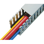 HellermannTyton Grey Slotted Panel Trunking - Open Slot, W25 mm x D30mm, L2m, PVC