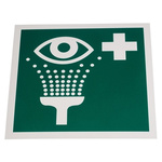 RS PRO Plastic Green/White Eyewash Station Sign, 200 x 200mm