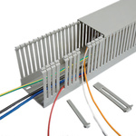 Betaduct Betaduct Metric Grey Slotted Panel Trunking - Open Slot, W60 mm x D25mm, L2m, PVC