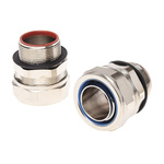 Adaptaflex Swivel, Conduit Fitting, 32mm Nominal Size, M32, Brass, Silver