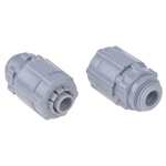 RS PRO Straight, Conduit Fitting, 10mm Nominal Size, M12, Nylon 66, Grey