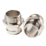 Adaptaflex Straight, Conduit Fitting, 32mm Nominal Size, M32, Brass, Silver