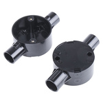 Schneider Electric Through Box, Conduit Fitting, 20mm Nominal Size, PVC, Black