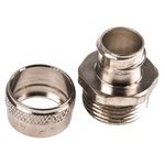 Adaptaflex Straight, Conduit Fitting, 16mm Nominal Size, M20, Brass, Silver
