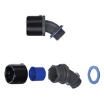 Flexicon 45° Elbow, Conduit Fitting, 34mm Nominal Size, M32, Nylon 66, Black, Grey