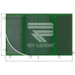 RE610-LF, Double Sided Eurocard FR4 With 15 x 47, 37 x 94, 7 x 37 0.3 mm, 1.1 mm Holes, 1 x 1 mm, 2 x 2 mm, 2.54 x 2.54