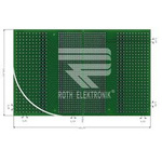 RE630-LF, Double Sided Eurocard FR4 With 7 x 25, 7 x 37, 8 x 27 1.1mm Holes, 2.54 x 2.54 mm, 3.5 x 3.5 mm, 3.81 x 3.81