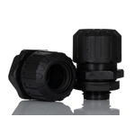 Adaptaflex Straight, Conduit Fitting, 16mm Nominal Size, M16, Nylon 66, Black