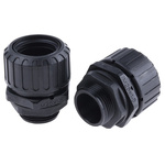 Adaptaflex Straight, Conduit Fitting, 25mm Nominal Size, M25, Nylon 66, Black