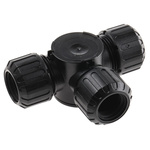 Adaptaflex T Piece, Conduit Fitting, 16mm Nominal Size, M16, Nylon 66, Black