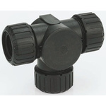 Adaptaflex T Piece, Conduit Fitting, 28mm Nominal Size, M28, Nylon 66, Black