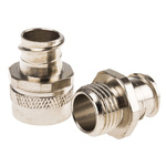 Adaptaflex Straight, Conduit Fitting, 16mm Nominal Size, M16, Brass, Silver