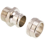 Adaptaflex Straight, Conduit Fitting, 20mm Nominal Size, M20, Brass, Silver