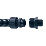 Adaptaflex Straight, Conduit Fitting, 13mm Nominal Size, PG11, Nylon 66, Black