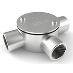 RS PRO 3 Way Tee Box, Conduit Fitting, 20mm Nominal Size, 316 Stainless Steel, Silver
