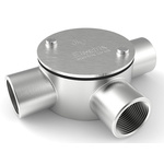 RS PRO 3 Way Tee Box, Conduit Fitting, 25mm Nominal Size, 316 Stainless Steel, Silver