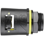 Adaptaflex Straight, Conduit Fitting, 21/22mm Nominal Size, M20, Nylon 66, Black