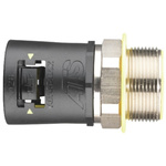 Adaptaflex Straight-Swivel External Thread, Conduit Fitting, 28mm Nominal Size, M25, Nylon 66, Black