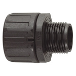 Flexicon Straight, Conduit Fitting, 21mm Nominal Size, M20, Nylon 66, Black