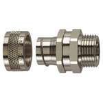 Flexicon Straight, Conduit Fitting, 16mm Nominal Size, M16, Nickel Plated Brass