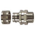 Flexicon Straight, Conduit Fitting, 40mm Nominal Size, M40, Nickel Plated Brass