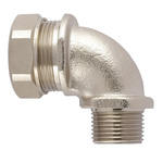 Flexicon 90° Elbow, Conduit Fitting, 32mm Nominal Size, M32, Nickel Plated Brass