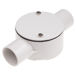 RS PRO Through Box, Conduit Fitting, (Dia) 25mm Nominal Size, PVC, White