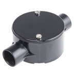 RS PRO Through Box, Conduit Fitting, (Dia) 20mm Nominal Size, PVC, Black