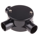 RS PRO 3 Way Tee Box, Conduit Fitting, (Dia) 20mm Nominal Size, PVC, Black