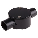 RS PRO Through Box, Conduit Fitting, (Dia) 25mm Nominal Size, PVC, Black