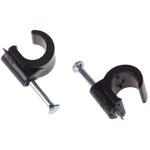 RS PRO Black PE Round Cable Clip, 8mm Max. Bundle