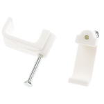 RS PRO White PE Rectangular Cable Clip