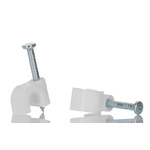 RS PRO White PE Round Cable Clip, 5mm Max. Bundle