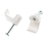 RS PRO White PE Rectangular Cable Clip