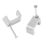 RS PRO Grey PE Rectangular Cable Clip, 6mm Max. Bundle