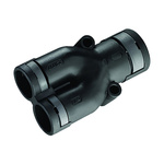 Kopex Y Piece, Conduit Fitting, 17mm Nominal Size, 2 x M5, Nylon 12, Black