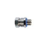 Flexicon Fixed External Thread Fitting, Conduit Fitting, 20mm Nominal Size, M20, Brass, Silver