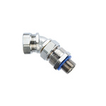 Flexicon 45° Elbow, Conduit Fitting, 20mm Nominal Size, M20, Brass, Silver