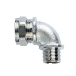 Flexicon External Thread Fitting, Cable Conduit Fitting, 16mm Nominal Size, M20, Galvanised Steel, Grey