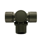 Flexicon T Piece, Conduit Fitting, 16mm Nominal Size, 12mm, Nylon, Black