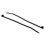 RS PRO Cable Tie, Sub Miniature, 71mm x 1.6 mm, Black Nylon, Pk-100