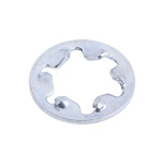 Bright Zinc Plated Steel Internal Tooth Shakeproof Washer, M3