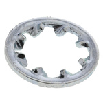 Bright Zinc Plated Steel Internal Tooth Shakeproof Washer, M6