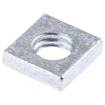 RS PRO, M4 7mm Steel Square Nuts, Bright Zinc Plated Finish