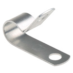 RS PRO Silver Aluminium Cable Clip, 9.5mm Max. Bundle