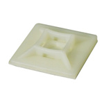 RS PRO Self Adhesive Natural Cable Tie Mount 28 mm x 28mm, 5.3mm Max. Cable Tie Width
