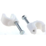 RS PRO White PE Round Cable Clip, 5mm Max. Bundle