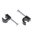 RS PRO Black PE Round Cable Clip, 6mm Max. Bundle